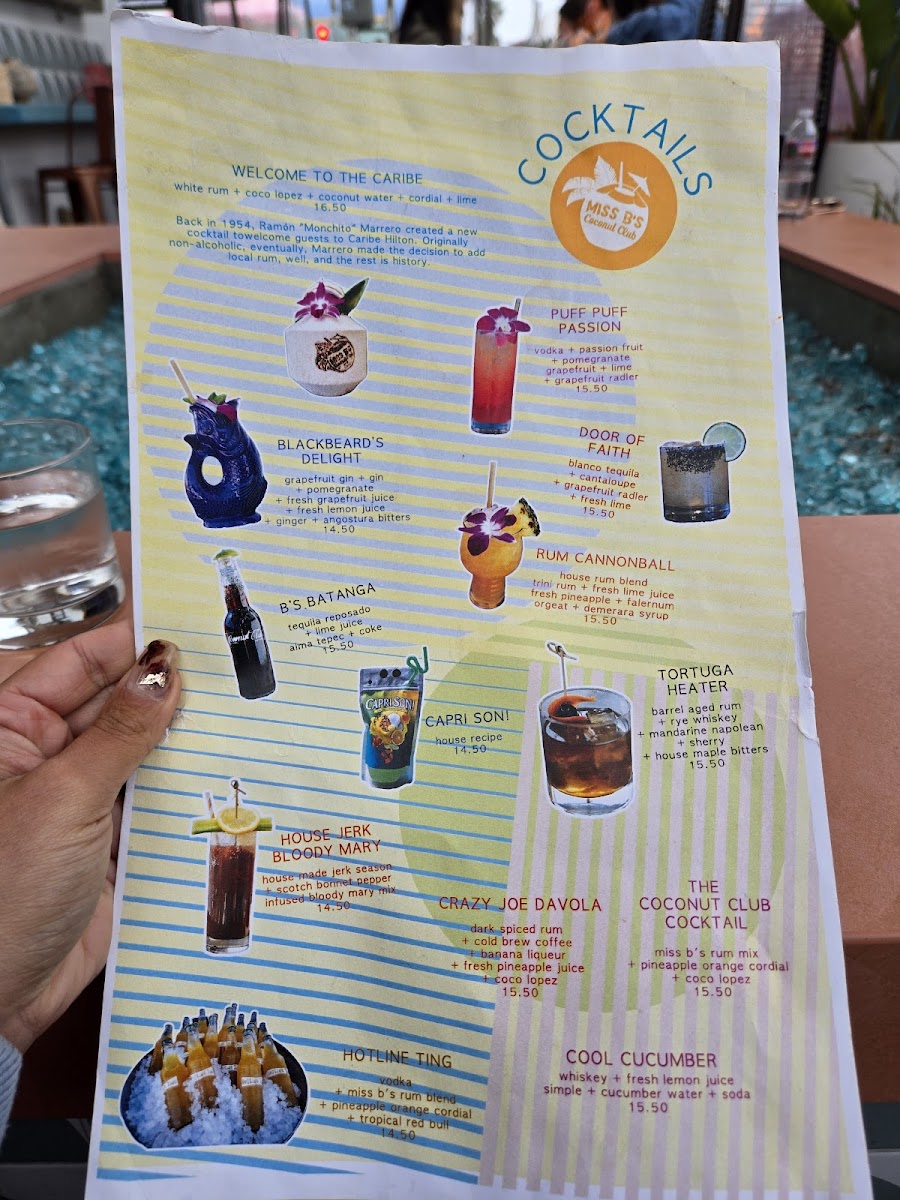 Miss B's Coconut Club Menu - Image 3
