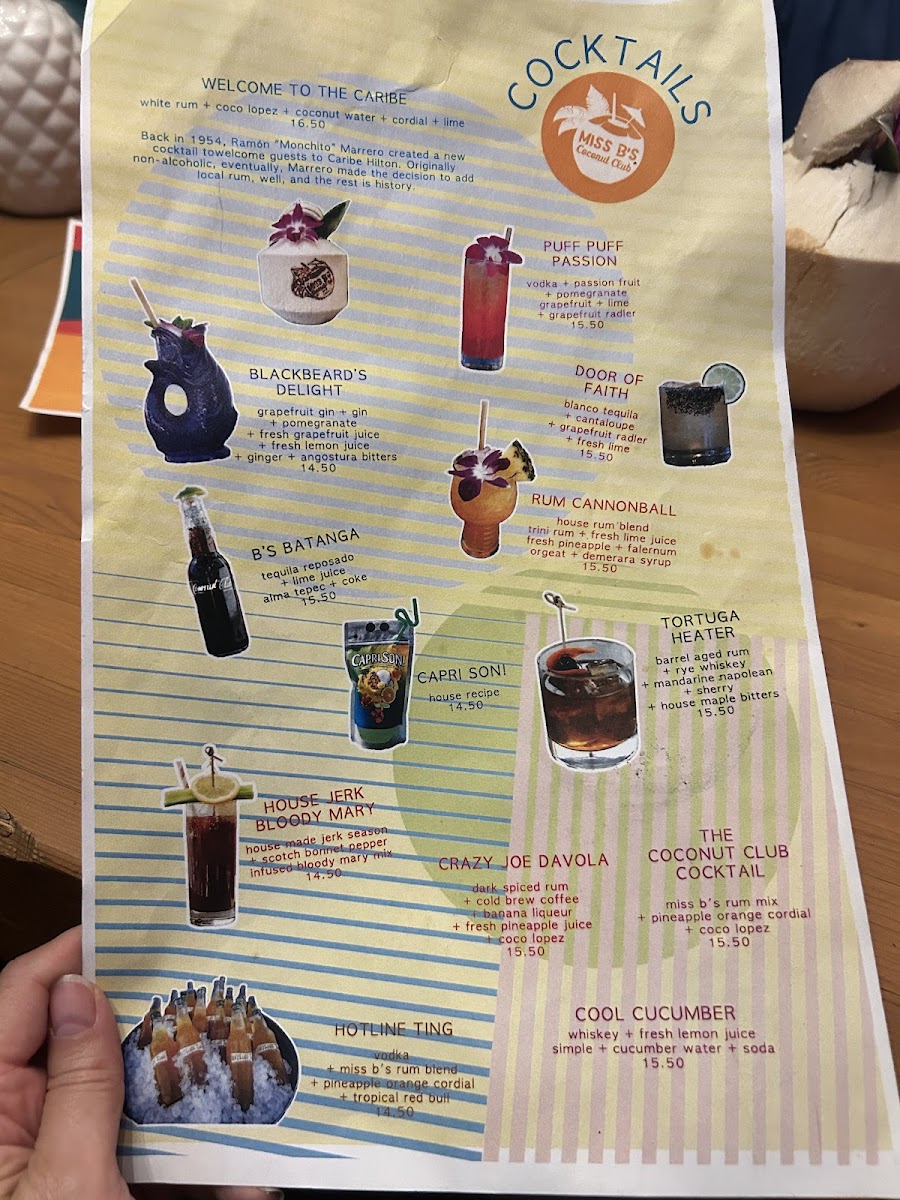 Miss B's Coconut Club Menu - Image 4